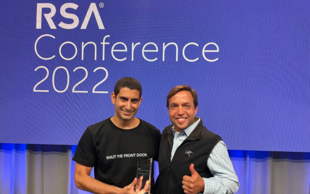 Talon’s Ofer Ben-Noon with Sorenson’s Ken Elefant at the 2022 RSA Conference.